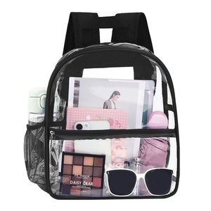 High Quality <b>Clear</b> PVC Mini <b>Backpack</b> Large Capacity Transparent with Custom Logo Unisex Soft Feature Zipper Closure Outdoor Use - Product Image 1