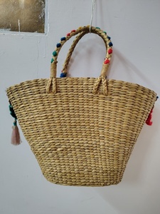 Women's Genuine <b>Leather</b> <b>Tote</b> <b>Bag</b> Colorful Rivet Decoration Casual Beach Handbag Handmade <b>Woven</b> Summer Shoulder <b>Bag</b> Zipper - Product Image 3