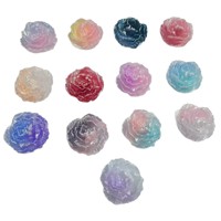 Carte Lumineuse Luciole 37mm Double Rose, Pendentif Épingle à Cheveux DIY Fait Main, Accessoires de Bijoux en Résine, Thème Fleurs Végétales, Noble et Éclatant