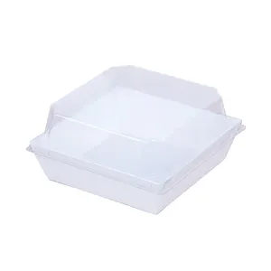 Paket yemek ve gıda depolama için Kraft & beyaz kağıt tek kullanımlık Bento kutuları 10*10*6.5cm 1000 takım/1 karton