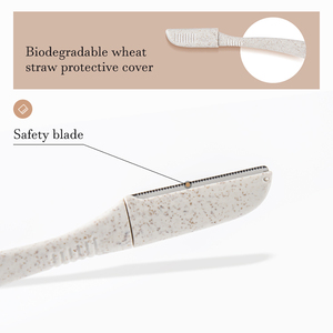 6Pcs/Set Eco Friendly Biodegradable Wheat Straw <strong>Dermaplaning</strong> Facial Hair Remover Trimmer Eyebrow Razor Kit - Product Image 4