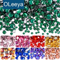 Cristales al por Mayor de Fábrica OLeeya, 14400 Unidades de Cuentas de Vidrio de Tamaños Variados SS6-SS20, 2028 Piedras de Cristal Planas sin Fijación en Caliente para Decoración de Uñas