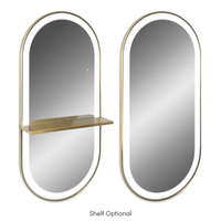 Miroir de salon portable avec miroir mural à cadre doré Led Miroir de coiffure complet pour la coiffure