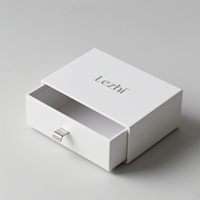 Boîte cadeau en carton rigide avec couvercle coulissant personnalisé de luxe, petite boîte à tiroir avec ruban pour bijoux, bougies, cosmétiques