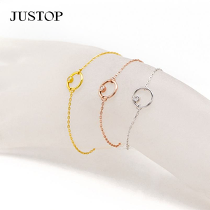 Pulsera de Plata de Ley Chapada en Oro Vintage con Circonitas Geométricas, Ecológica, Unisex, Certificada por BSCI, Joyería al por Mayor - Product Image 1