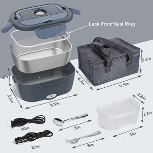 Listo para enviar 110V / 220V Calentador Lunch Tiffin Box 1.5L Fiambrera eléctrica con contenedor extraíble 304 - Product Image 6