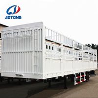 Semi-remorque de transport d'animaux AOTONG 60T, type clôture, pour le transport de bétail