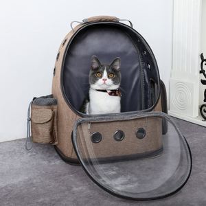 Oxford Waterproof Pet <b>Backpack</b> Carrier with Zipper Closure 35x26x43cm Transparent Bubble Space Design for <b>Cats</b> & Dogs - Product Image 3