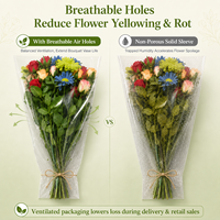 Emballage transparent en cellophane pour fleurs avec logo personnalisé du fabricant, pochettes en plastique transparentes pour emballer les fleurs