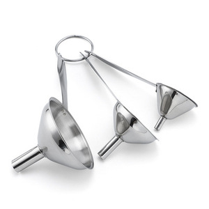 กรวยโลหะสำหรับเติมขวด สแตนเลส ชุดเล็ก 3 in 1 กรวยสำหรับขวดในครัว - Product Image 3