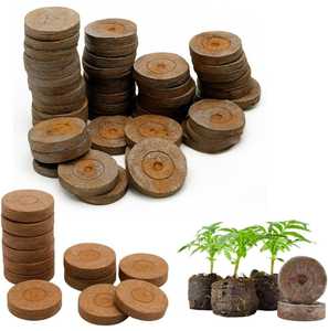 Bloc de fibre de coco léger, écologique, prêt à l'emploi, biodégradable, pour la germination des graines et la plantation en jardin - Product Image 1
