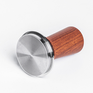 Prensador de Café Autonivelante con Resorte, Base de Acero Inoxidable y Mango de Madera de Palisandro de 51mm, 53mm, 58.35mm, Herramienta de Barista para Espresso - Product Image 3
