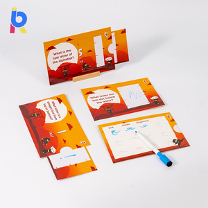 Carte da Disegno Riutilizzabili per Bambini con Pennarello Cancellabile, Set di Apprendimento con Carte da 350gsm con Angoli Arrotondati e Penna - Product Image 3