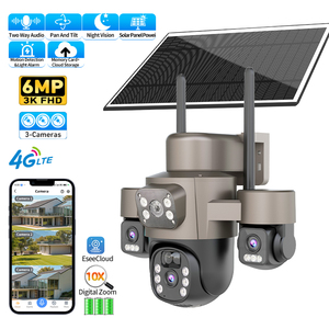 Cámara <span class=keywords><strong>Solar</strong></span> 4G con <span class=keywords><strong>3</strong></span> Lentes, Visión Nocturna a Todo Color, IP66 Impermeable, para Granja, con Control Remoto, para Obras de Construcción - Product Image 5