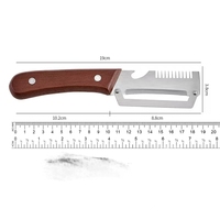 Groothandel Handmatige 3-in-1 houten keuken schilmes met roestvrijstalen messen, alleen handwas, fruit & groente schilmes