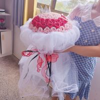 Buket Mawar Dengan Mawar Sabun Plush Buket Bunga Awet untuk Pacar Hari Valentine Hari Ibu
