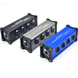 Emo New nhôm <span class=keywords><strong>Ethernet</strong></span> chuyển đổi DMX RJ45 CAT6 nữ để 4 3 pin XLR nam kết nối cáp âm thanh Bộ chuyển đổi tín hiệu Extender hộp - Product Image 2