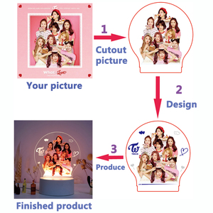 <span class=keywords><strong>Veilleuse</strong></span> LED 3D en acrylique en gros – Cadeau créatif DIY pour chambre à coucher, unisexe, tous âges, éclairage de table/bureau/chevet - Product Image 6