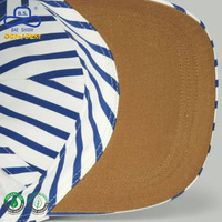 6-Panel Gestreepte Baseballpet Verstelbare Rug Ademende Gaten Visgraat Oxford Stof Voor Camp Street Travel Met Aangepast Logo