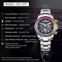 Reloj Mecánico Automático Pagani Design PD1777 para Hombre, Acero Inoxidable, Resistente al Agua 10 Bar, Cronógrafo