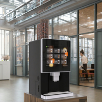 Distributeur automatique de café commercial à haut rendement, entièrement automatique, avec moulin intégré, pour café en grains, 24h/24, en libre-service