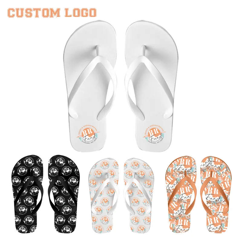 Custom Sublimation Cheap Wholesale Rubber EVA Pe Beach White Women Ladies Flip Flops Blanks Sandals Flip-flops Slippers Men