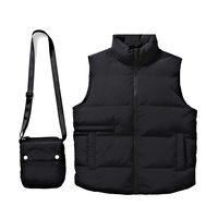 Gilet unisexe blanc sans manches en polyester rempli col montant extérieur d'automne Logo personnalisé fermeture éclair grande taille veste pratique