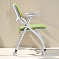 Chaise de formation moderne pliable avec siège en tissu, empilable, chaise d'étude en plastique avec structure métallique pour salle de classe, bureau, salle de conférence