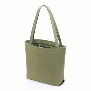 Nouveau sac fourre-tout vintage vert pour femme, grand format, en toile du Zhejiang, avec poche zippée, idéal pour le travail et les voyages - Product Image 1