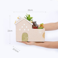 Pot de fleurs en résine de 8,7 pouces, maison de dessin animé, pot à succulentes, maison de rêve mignonne, pot de plantes, décoration ludique pour la maison et la chambre d'enfants, cadeau charmant
