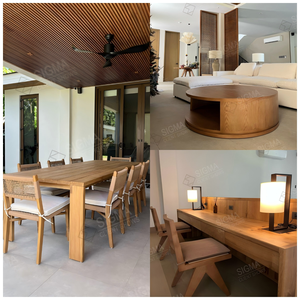 Mới Đến Hiện Đại Chất Lượng Cao Nặng Rắn Gỗ Sang Trọng Bàn Ăn Hình Chữ Nhật Bằng Gỗ Bàn Ăn Đặt - Product Image 4