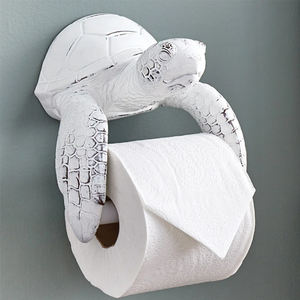 Portarotolo <span class=keywords><strong>in</strong></span> Resina Bianca a Forma di Tartaruga Marina, Decorazione per la Casa, Prodotto da Fabbrica Certificata BSCI - Product Image 1