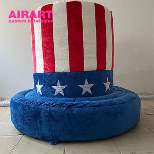 Chapeau gonflable avec logo imprimé gratuit, chapeau <span class=keywords><strong>de</strong></span> Noël gonflable, chapeau <span class=keywords><strong>de</strong></span> Père Noël rouge géant gonflable - Product Image 2