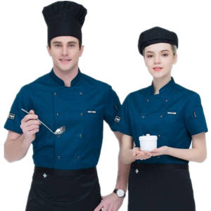 Uniforme <span class=keywords><strong>de</strong></span> <span class=keywords><strong>travail</strong></span> unisexe pour hommes et femmes, restaurant, hôtel, café, cuisinier, boulanger, cuisine, veste <span class=keywords><strong>de</strong></span> chef à manches courtes - Product Image 1