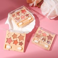 Palette de fards à paupières minéraux à haute pigmentation, 6 couleurs, forme d'étoile, paillettes, sans cruauté, couleur terre, maquillage de scène, vente en gros