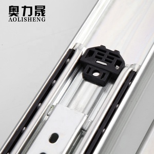 Industrial 76mm de ancho de 3 veces la tira Cojinete de bolas cajón oculto rieles de deslizamiento con bloqueo - Product Image 6