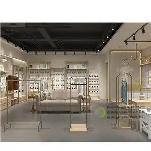 3D Rendering lingerie display counter design underwear display hangers cloth store interior design