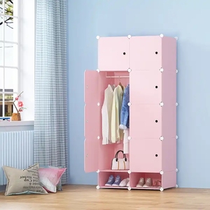 Garde-robe <span class=keywords><strong>de</strong></span> bébé d'enfants <span class=keywords><strong>de</strong></span> bande dessinée bon marché armoire <span class=keywords><strong>de</strong></span> stockage d'enfants armoire simple portative en plastique - Product Image 3