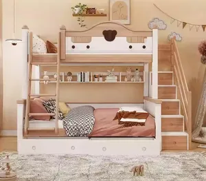 Factory direct sale bedroom furniture durable kids' wooden children beds kids wood bunk bed