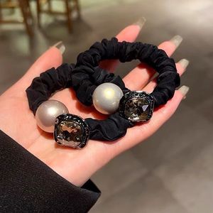Coletero con diamantes de imitación y perlas, lazo para el cabello simple y elegante, accesorio para el cabello, lazo para el cabello con perlas para el Día de la Madre - Product Image 1