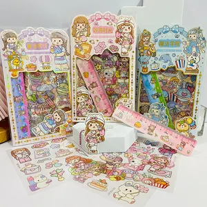 Stickers décoratifs personnalisés pour enfants, mode créative, carte de bricolage mignonne, papeterie, cadeaux d'artisanat pour les filles