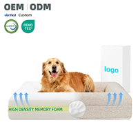 Großes Orthopädisches Memory-Schaum Hundebett Waschbarer Abnehmbarer Bezug Solide Wasserdichte Haustiermatte Hochdichte Memory-Schaum für Alle Jahreszeiten