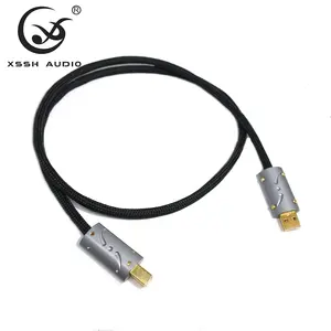 Kabel Data Audio Video Line XSSH DIY 6MM Dia. 4 Inti OFC Disepuh Perak DAC Tipe A Ke Tipe B Ekstensi 3.0 Kabel Kabel USB