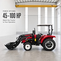 Chargeur compact pour tracteur livré en versions 45 CV, 50 CV, 60 CV, 70 CV, 80 CV avec godet standard et attelage trois points pour vergers