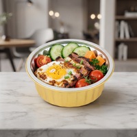 Conteneur alimentaire jetable en aluminium de 230 ml, plateau pour pique-nique, barbecue, déjeuner en plein air avec couvercle