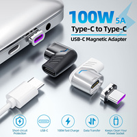 Adaptor zinc alloy magnetik, 20v 5A 100W Tipe C pengisian cepat konektor Usbc dengan lampu led untuk iPad MacBook