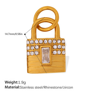 Nuevos Dijes Personalizados de Acero Inoxidable 2026, Joyería de Moda, Dijes con Circonita <span class=keywords><strong>Blanca</strong></span> en Forma de Corazón y Estrella, Baño de Oro 18K PVD para Fabricación de Joyas - Product Image 6