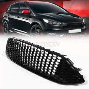 Grille de calandre centrale en nid d'abeille noire pour pare-chocs avant de voiture, compatible avec Ford Focus Mk3 2015 2016 2017 - Product Image 1