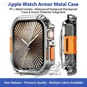 Funda Protectora Completa para <span class=keywords><strong>Apple</strong></span> Watch Ultra 49mm, Carcasa Metálica de PC a Prueba de Agua para IWatch S11 46mm, Funda Protectora Modificada Tipo Armadura - Product Image 6