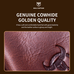 Sac bandoulière homme BULLCAPTAIN en cuir véritable, style vintage, première couche de cuir de vachette, antivol et durable - Product Image 5